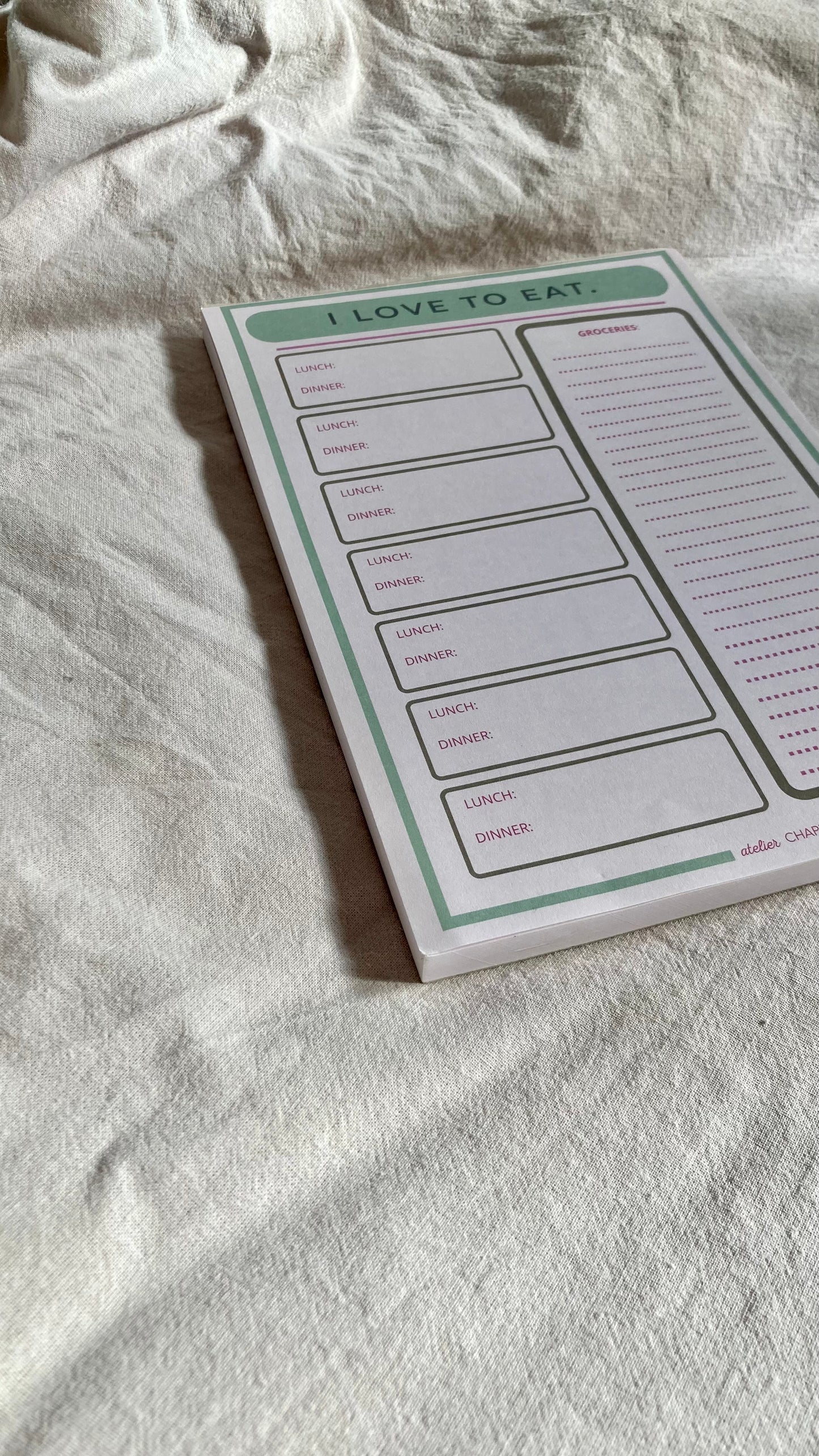 I LOVE TO EAT- Mealplanner